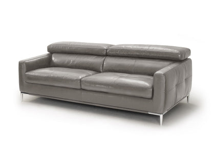 Modway Furniture 79" Dark Gray Leather Sofa with Silver Metal Legs - Luxurious Comfort & Contemporary Style for Your Home - 488831-HOMEROOTS