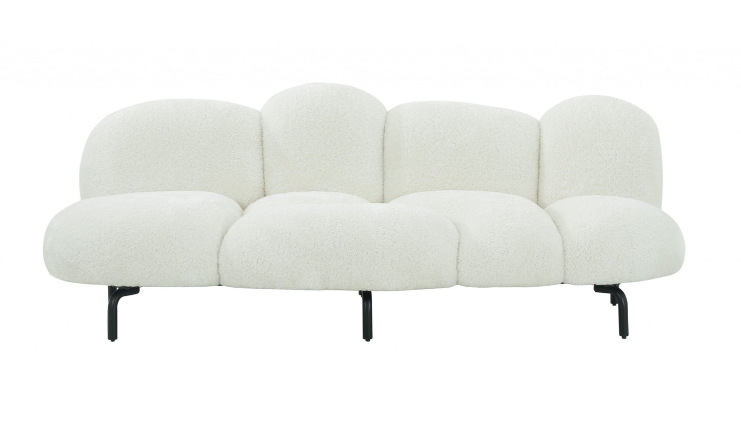 Modway Furniture 87" Modern White Sofa with Black Metal Legs - Stylish, Comfortable, and Perfect for Any Space! - 488840-HOMEROOTS