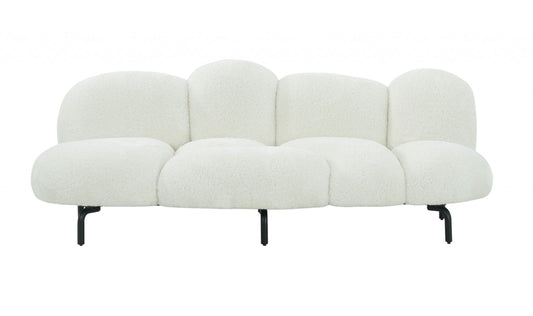 Modway Furniture 87" Modern White Sofa with Black Metal Legs - Stylish, Comfortable, and Perfect for Any Space! - 488840-HOMEROOTS