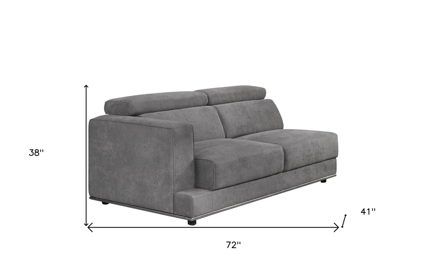Modway Furniture 72" Dark Gray Fabric Modular Sofa with Stylish Black Legs – Comfort Meets Versatility in Design! - 491000-HOMEROOTS