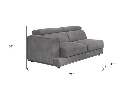 Modway Furniture 72" Dark Gray Fabric Modular Sofa with Stylish Black Legs – Comfort Meets Versatility in Design! - 491000-HOMEROOTS
