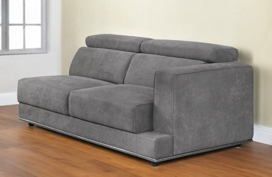Modway Furniture 72" Dark Gray Fabric Modular Sofa with Stylish Black Legs – Comfort Meets Versatility in Design! - 491000-HOMEROOTS