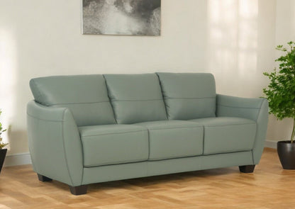 Modway Furniture 79" Tea Green Leather Sofa with Black Legs – Luxurious Comfort, Elegant Design, and Strong Support! - 491282-HOMEROOTS