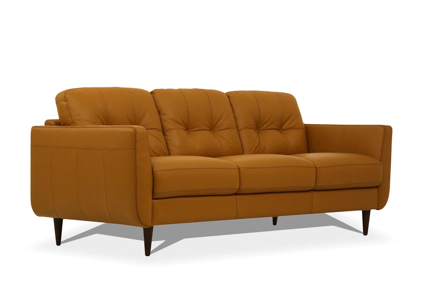 Modway Furniture 83" Luxurious Orange Leather Sofa with Elegant Black Legs - Designer Style & Ultimate Comfort - 491283-HOMEROOTS