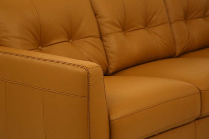 Modway Furniture 83" Luxurious Orange Leather Sofa with Elegant Black Legs - Designer Style & Ultimate Comfort - 491283-HOMEROOTS