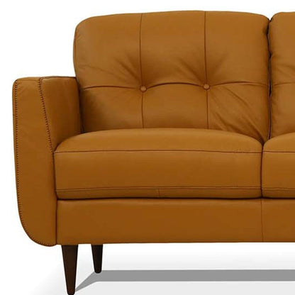 Modway Furniture 83" Luxurious Orange Leather Sofa with Elegant Black Legs - Designer Style & Ultimate Comfort - 491283-HOMEROOTS