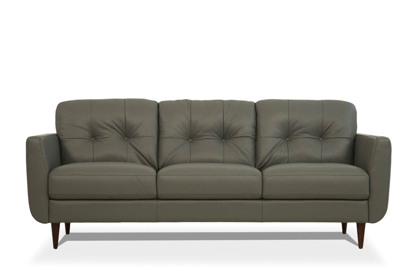 Modway Furniture 83" Luxurious Green Leather Sofa with Black Legs - Elegant Design, Comfortable Support & Tufted Detail - 491284-HOMEROOTS