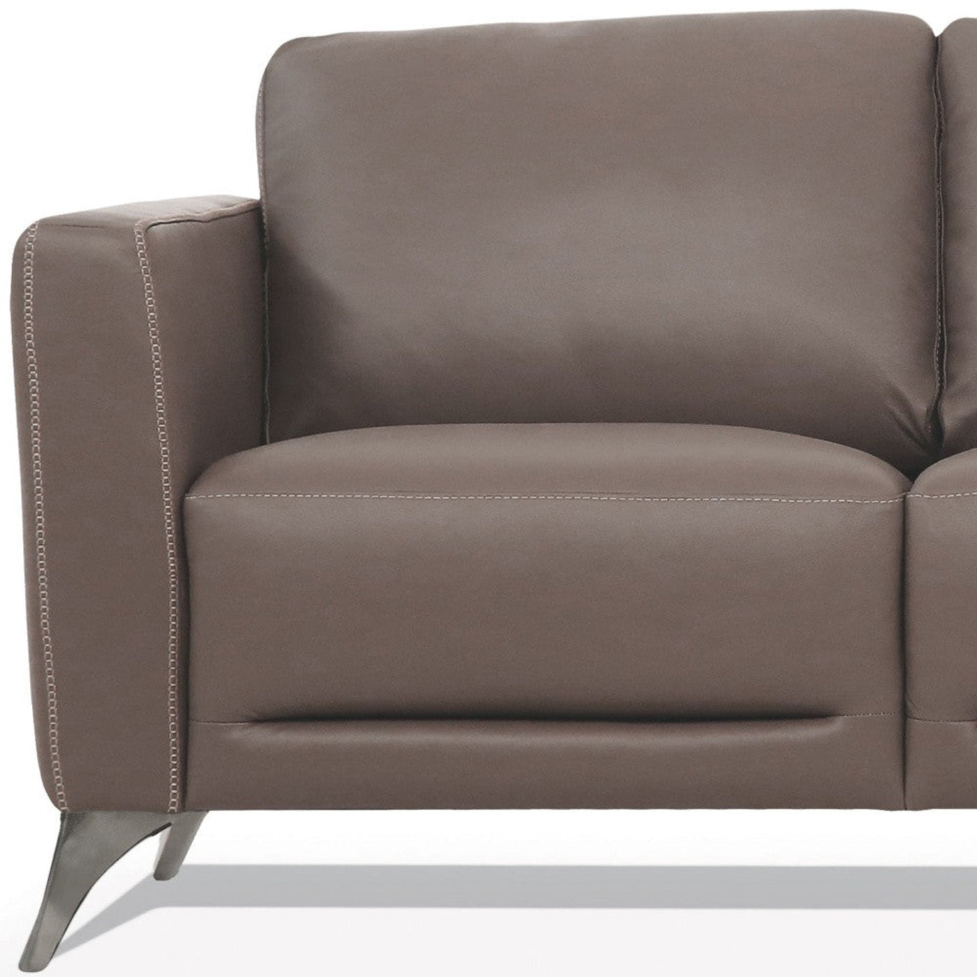 Modway Furniture 83" Taupe Leather Sofa - Luxurious Comfort with Elegant Black Legs for a Stylish Living Room Upgrade - 491285-HOMEROOTS