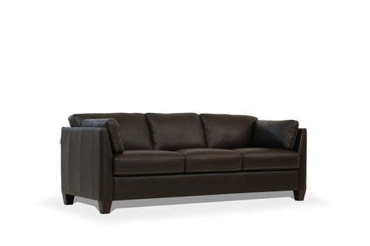 Modway Furniture 81" Chocolate Leather Sofa – Luxurious Comfort with Black Legs, Stylish Design, and Durable Support - 491287-HOMEROOTS