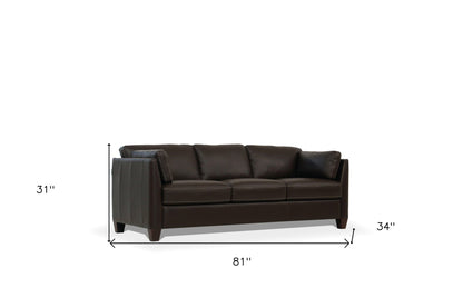 Modway Furniture 81" Chocolate Leather Sofa – Luxurious Comfort with Black Legs, Stylish Design, and Durable Support - 491287-HOMEROOTS