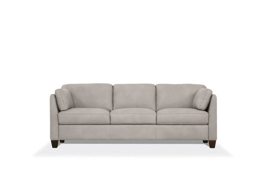 Modway Furniture 81" Light Gray Leather Sofa with Black Legs - Luxurious Comfort, Elegant Design, Built to Last! - 491288-HOMEROOTS