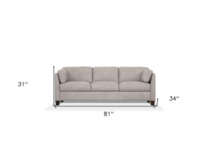 Modway Furniture 81" Light Gray Leather Sofa with Black Legs - Luxurious Comfort, Elegant Design, Built to Last! - 491288-HOMEROOTS