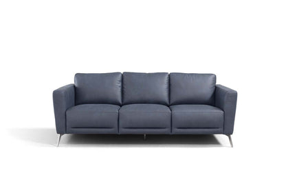 Modway Furniture 85" Luxurious Blue Leather Sofa with Black Legs – Modern Design, Superior Comfort & Style for Your Home - 491289-HOMEROOTS