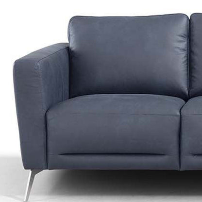 Modway Furniture 85" Luxurious Blue Leather Sofa with Black Legs – Modern Design, Superior Comfort & Style for Your Home - 491289-HOMEROOTS