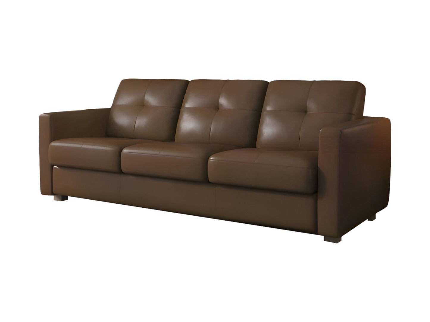 Modway Furniture 81" Brown Leather Sleeper Sofa - Luxurious Comfort, Modern Design with Black Legs & Tufted Detail - 491296-HOMEROOTS