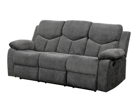 Modway Furniture 82" Gray Chenille Reclining Sofa - Luxurious Comfort with Black Legs, Perfect for Stylish Living Rooms! - 491322-HOMEROOTS