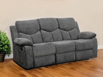 Modway Furniture 82" Gray Chenille Reclining Sofa - Luxurious Comfort with Black Legs, Perfect for Stylish Living Rooms! - 491322-HOMEROOTS