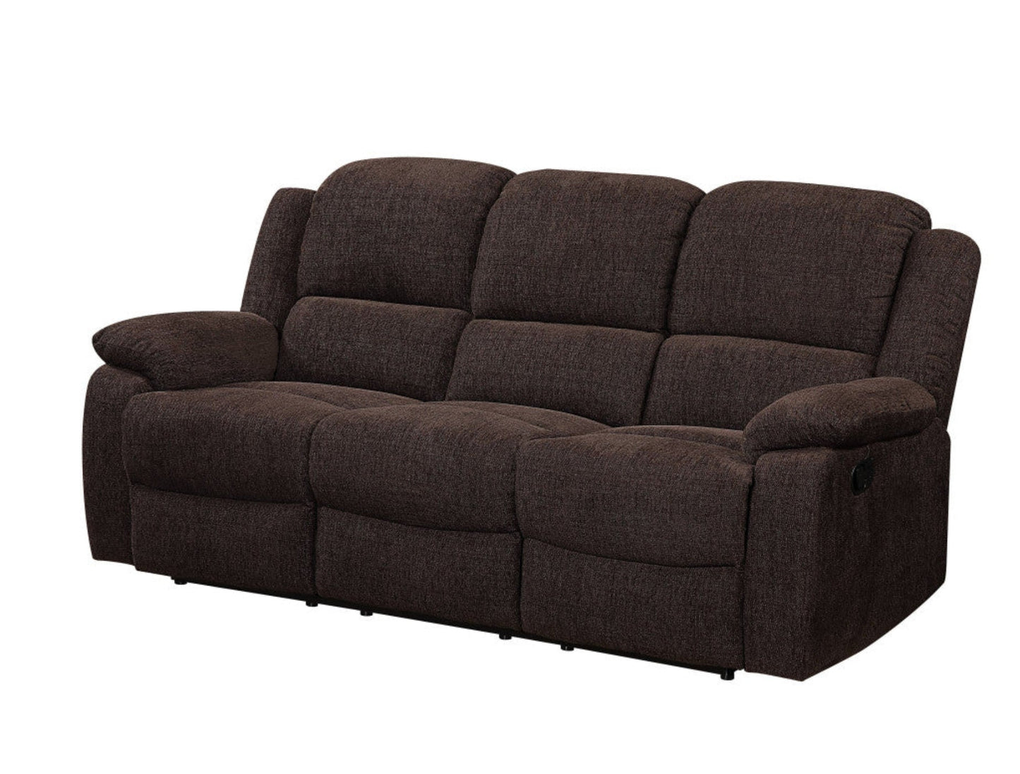 Modway Furniture 79" Brown Chenille Reclining Sofa with Plush Pillow Top Arms & Sturdy Black Legs for Ultimate Comfort - 491323-HOMEROOTS