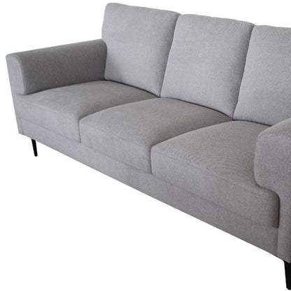 Modway Furniture 84" Light Gray Linen Sofa with Stylish Black Legs - Comfort Meets Contemporary Elegance for Your Home - 491331-HOMEROOTS