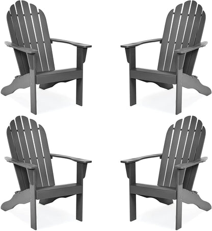 Tangkula Adirondack Chair,  for Patio Deck Lawn Backyard, Garden Adirondack Furniture - 4*OP70302GR