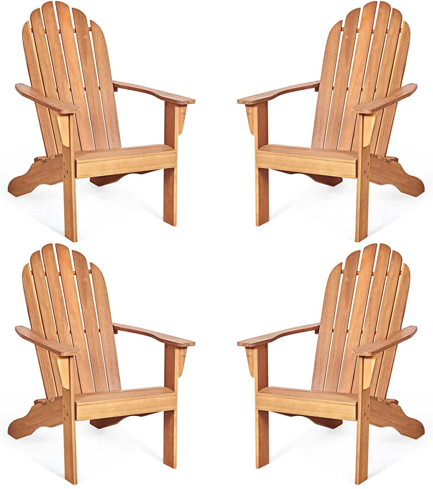 Tangkula Adirondack Chair,  for Patio Deck Lawn Backyard, Garden Adirondack Furniture - 4*OP70302GR