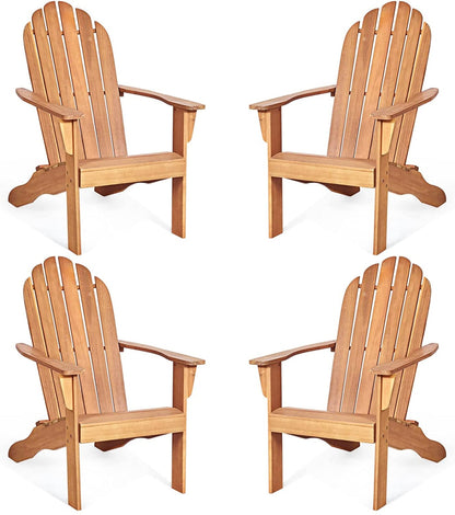 Tangkula Adirondack Chair,  for Patio Deck Lawn Backyard, Garden Adirondack Furniture - 4*OP70302GR