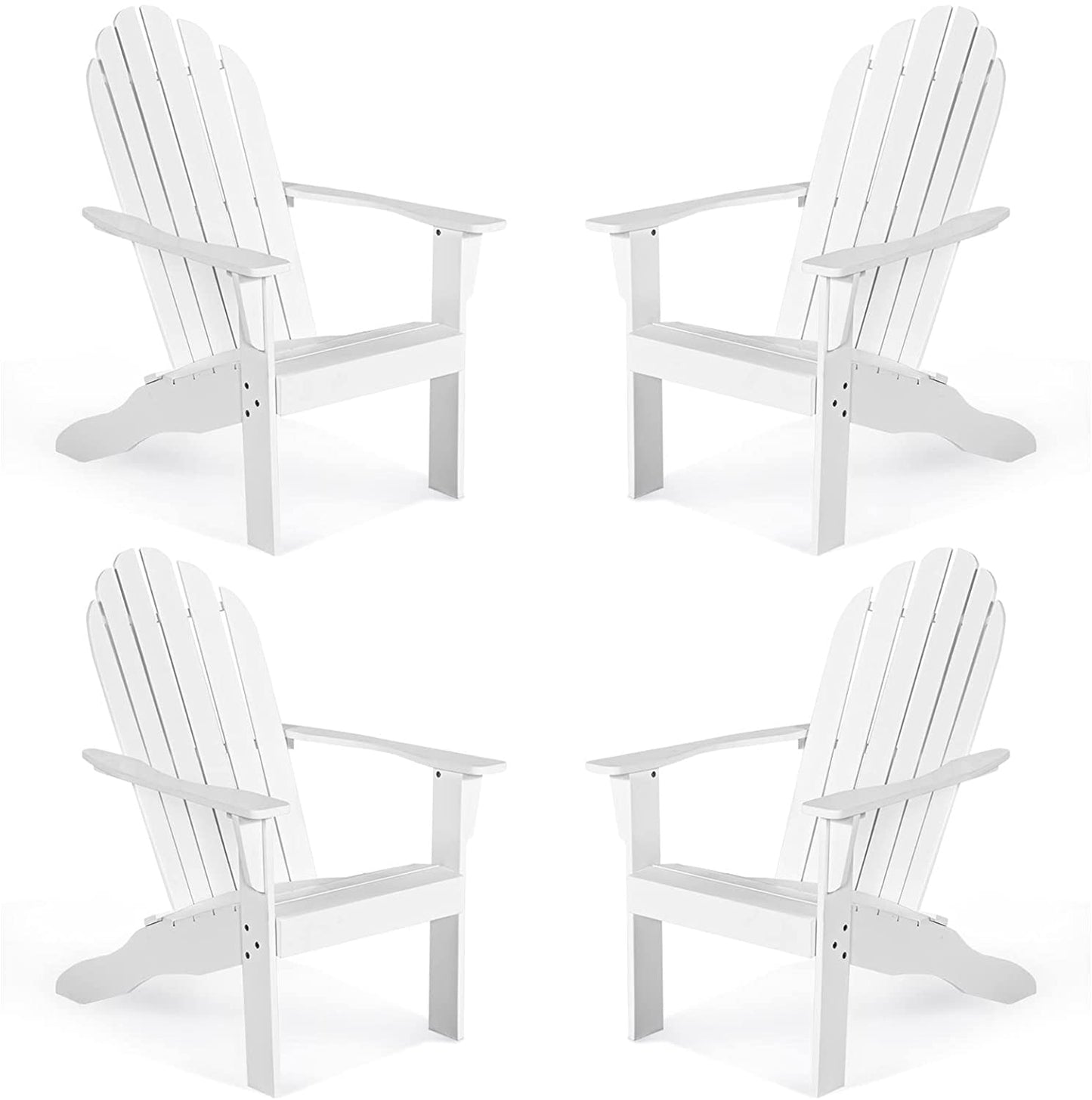 Tangkula Adirondack Chair,  for Patio Deck Lawn Backyard, Garden Adirondack Furniture - 4*OP70302GR