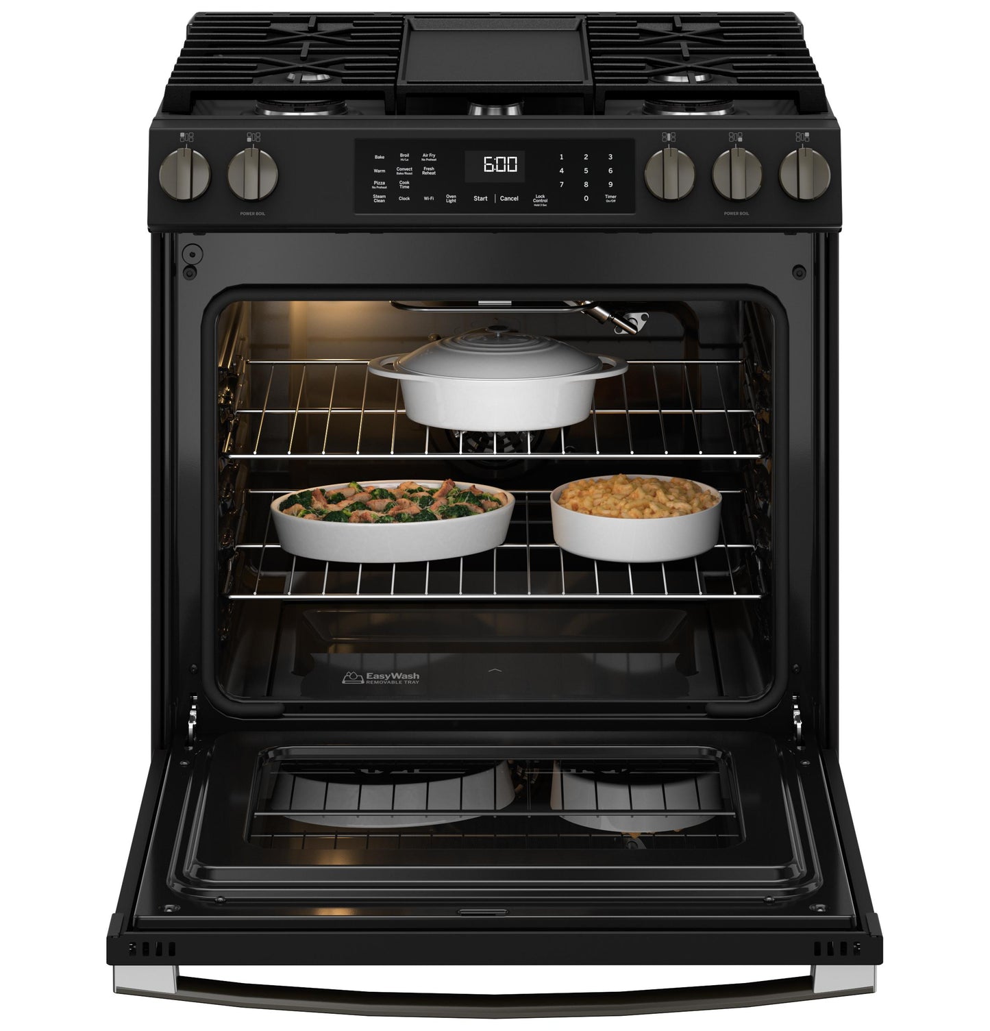 GE APPLIANCES GGS600AVDS GE(R) 30" Slide-In Front-Control Convection Gas Range with No Preheat Air Fry and EasyWash(TM) Oven Tray - GGS600AVDS-KT