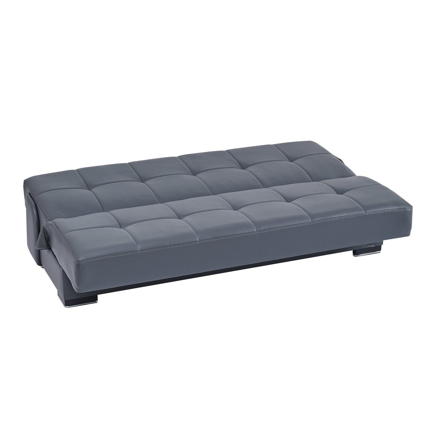 Modway Furniture 75" Gray Faux Leather Convertible Futon Sofa with Toss Pillows - Modern Design, Comfort & Style! - 518155-HOMEROOTS