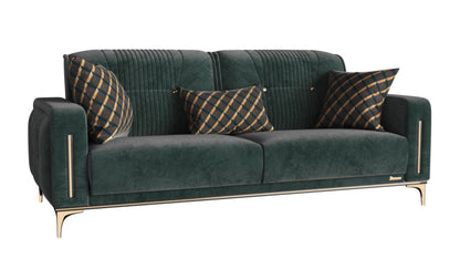 Modway Furniture 85" Green Microfiber Sleeper Sofa with Stylish Toss Pillows - Comfort, Durability & Modern Design! - 521600-HOMEROOTS
