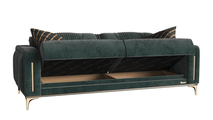 Modway Furniture 85" Green Microfiber Sleeper Sofa with Stylish Toss Pillows - Comfort, Durability & Modern Design! - 521600-HOMEROOTS