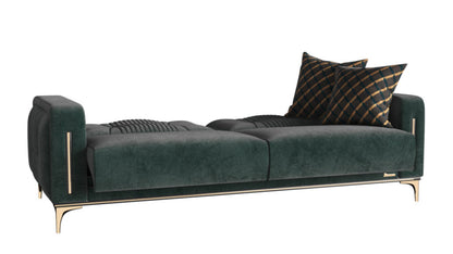 Modway Furniture 85" Green Microfiber Sleeper Sofa with Stylish Toss Pillows - Comfort, Durability & Modern Design! - 521600-HOMEROOTS
