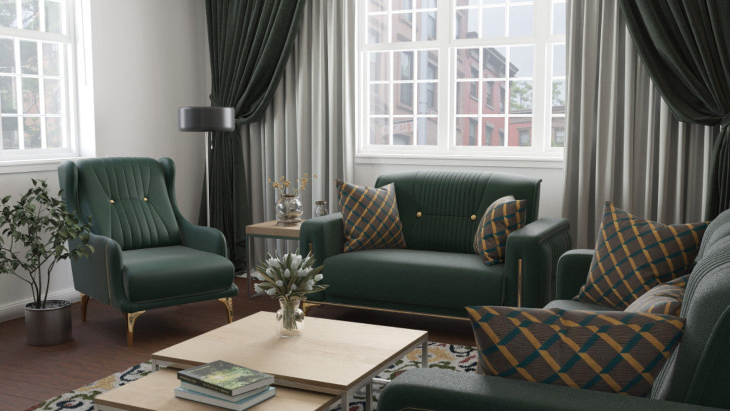 Modway Furniture 85" Green Microfiber Sleeper Sofa with Stylish Toss Pillows - Comfort, Durability & Modern Design! - 521600-HOMEROOTS