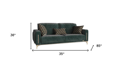Modway Furniture 85" Green Microfiber Sleeper Sofa with Stylish Toss Pillows - Comfort, Durability & Modern Design! - 521600-HOMEROOTS