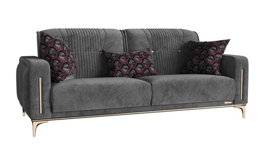 Modway Furniture 85" Gray Microfiber Sleeper Sofa with Cozy Toss Pillows - Stylish, Durable, and Comfort-Driven Design - 521601-HOMEROOTS