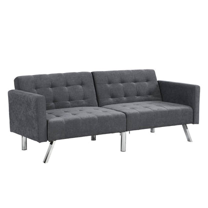 Modway Furniture 75" Dark Gray Linen Sleeper Sofa with Stylish Silver Legs - Contemporary Comfort for Any Space - 522394-HOMEROOTS