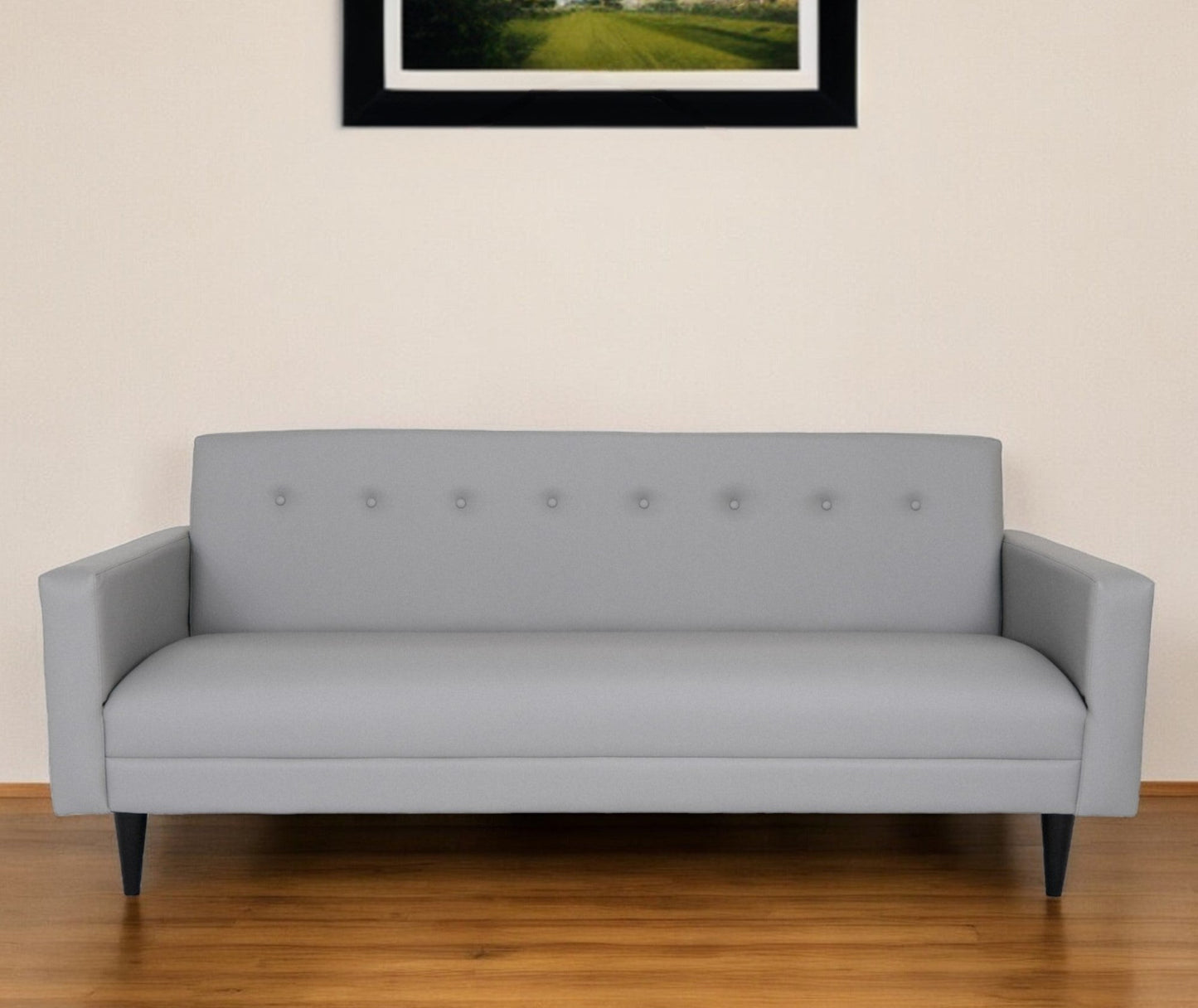 Modway Furniture 80" Gray Faux Leather Sofa with Stylish Black Legs - Modern Comfort & Versatile Decor Piece - 530477-HOMEROOTS