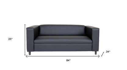Modway Furniture 84" Black Faux Leather Sofa - Stylish, Durable, and Comfortable with Contemporary Design & Supportive Arms - 530484-HOMEROOTS