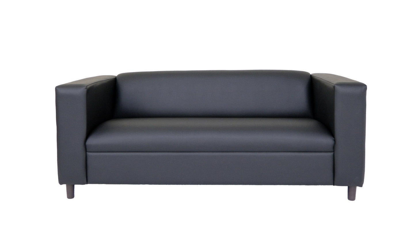 Modway Furniture 84" Black Faux Leather Sofa - Stylish, Durable, and Comfortable with Contemporary Design & Supportive Arms - 530484-HOMEROOTS