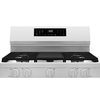 GE APPLIANCES GGF600AVWW GE(R) 30" Free-Standing Gas Convection Range with No Preheat Air Fry and EasyWash(TM) Oven Tray - GGF600AVWW-KT