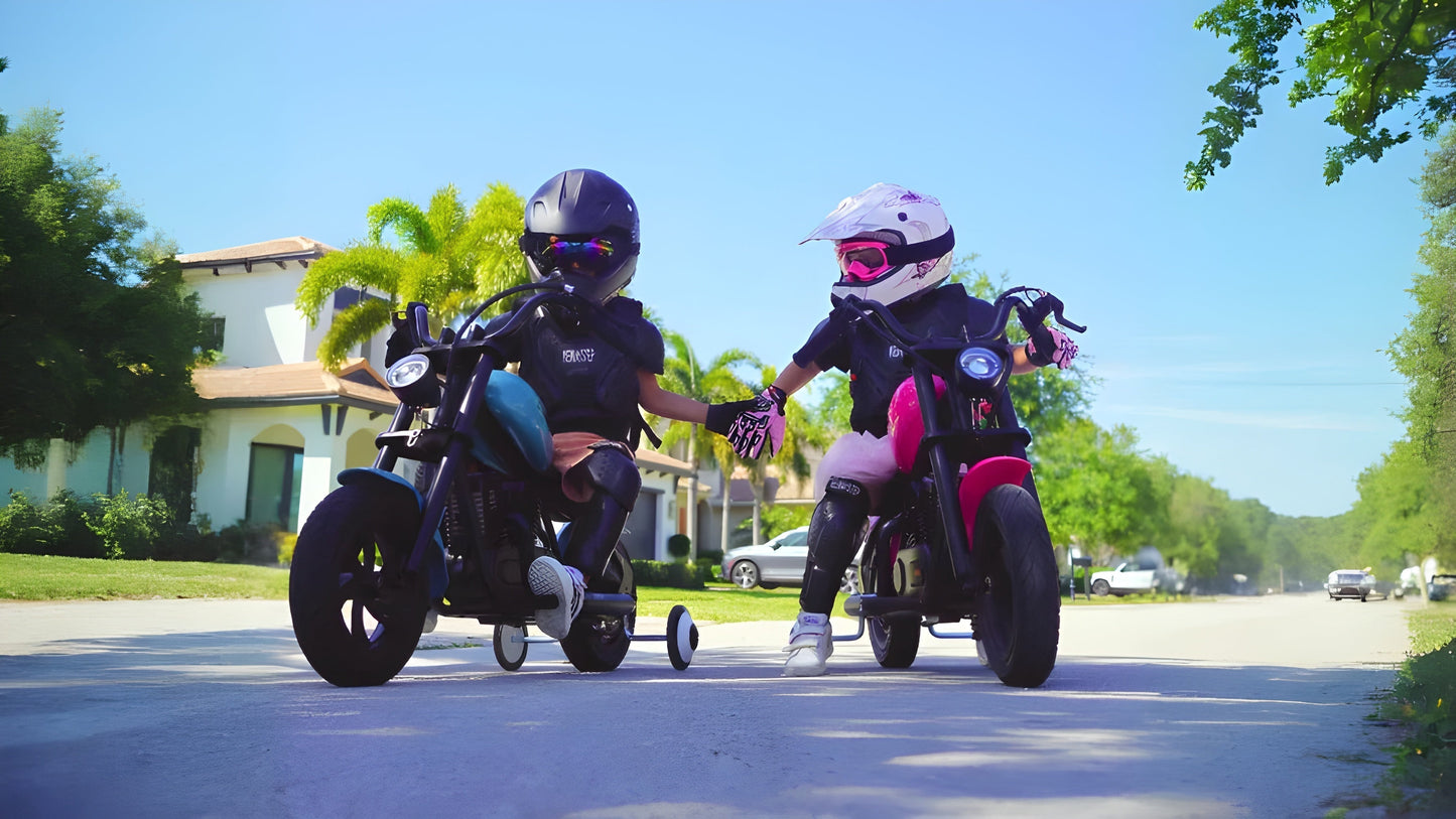 Hyper Gogo Challenger 12 Plus Electric Kids Motorcycle Bluetooth Speaker 21.9V 160W 10 MPH 7.5 Miles - EL-MB07P-ORANGE