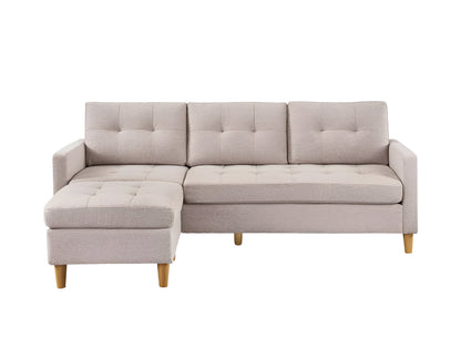 Modway Furniture 87" Beige Polyester Blend Sofa with Ottoman - Stylish Comfort, Natural Legs & Removable Cushions! - 544960-HOMEROOTS