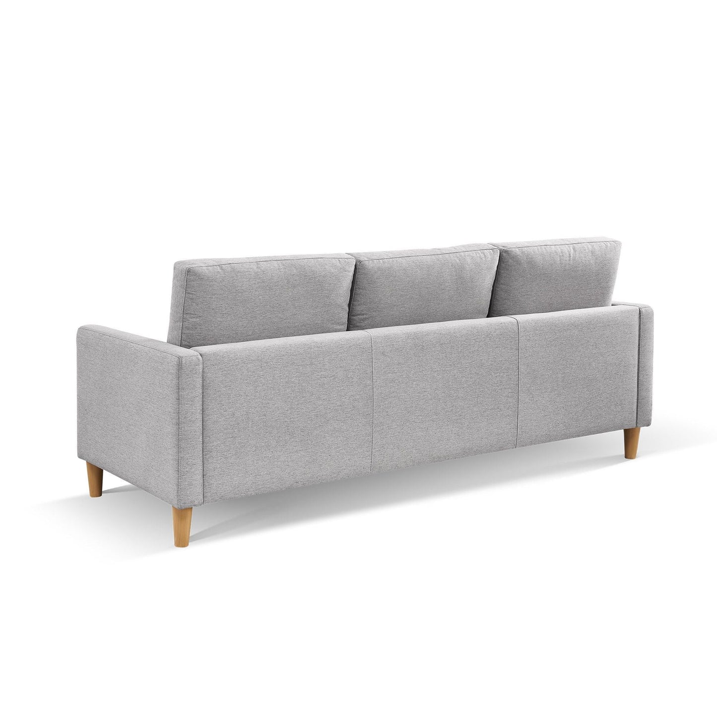 Modway Furniture 87" Luxurious Light Gray Polyester Blend Sofa & Ottoman with Natural Wood Legs for Modern Décor - 544961-HOMEROOTS