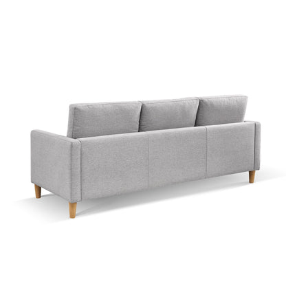 Modway Furniture 87" Luxurious Light Gray Polyester Blend Sofa & Ottoman with Natural Wood Legs for Modern Décor - 544961-HOMEROOTS