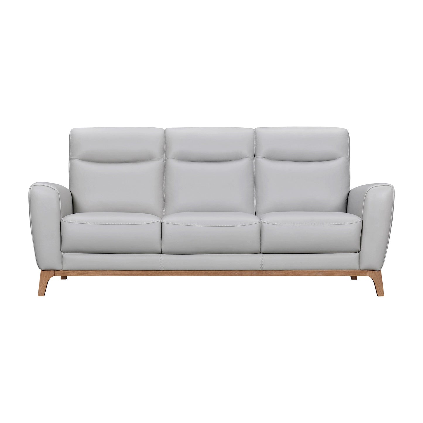 Modway Furniture 83" Gray Leather Sofa - Luxurious Comfort with Elegant Brown Legs for Stylish Living Rooms - 546406-HOMEROOTS