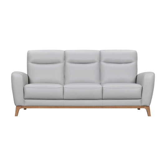 Modway Furniture 83" Gray Leather Sofa - Luxurious Comfort with Elegant Brown Legs for Stylish Living Rooms - 546406-HOMEROOTS