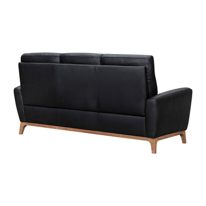 Modway Furniture 83" Luxurious Black Leather Sofa with Elegant Brown Legs - Comfort, Style, and Superior Support! - 546407-HOMEROOTS