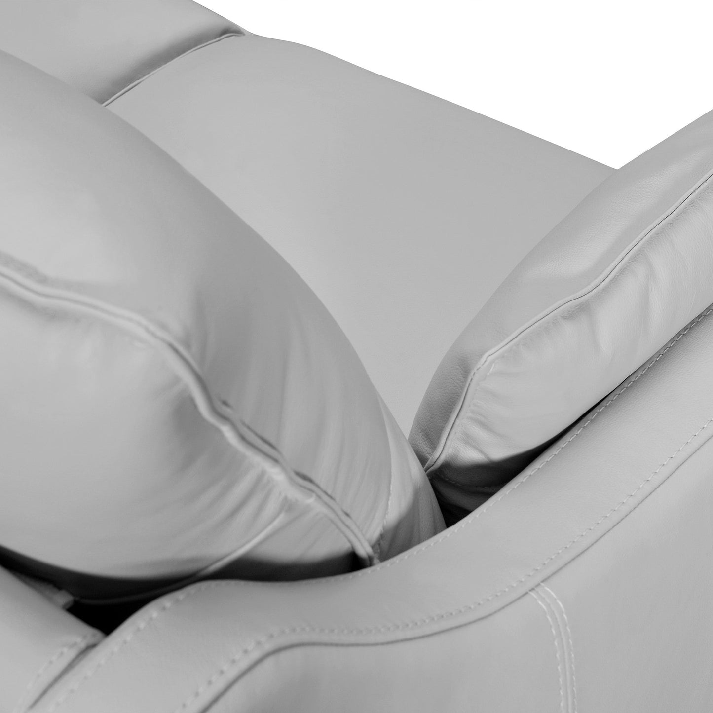 Modway Furniture 87" Gray Leather Sofa with Removable Cushions and Elegant Brown Legs for Luxurious Comfort -546408-HOMEROOTS