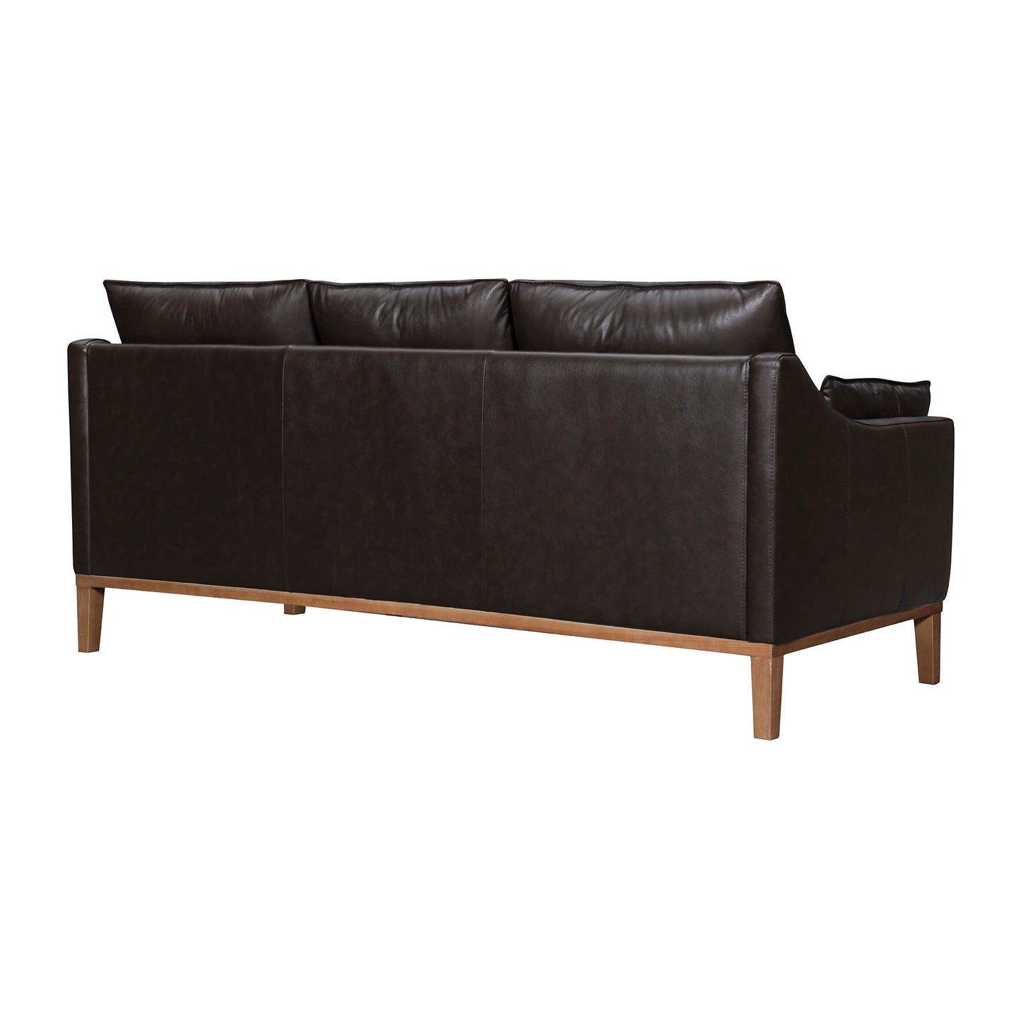 Modway Furniture 87" Dark Brown Leather Sofa with Plush Toss Pillows - Elegant Comfort and Durable Design! - 546409-HOMEROOTS