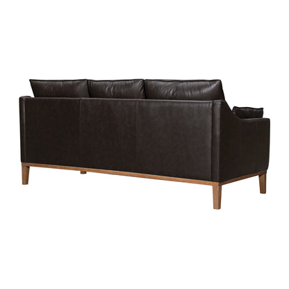 Modway Furniture 87" Dark Brown Leather Sofa with Plush Toss Pillows - Elegant Comfort and Durable Design! - 546409-HOMEROOTS